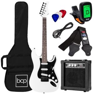 Beginner Electric Guitar Kit w/ Case, 10W Amp, Tremolo Bar - 39in