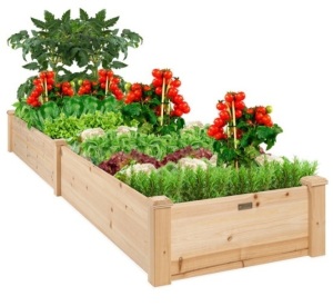 8x2ft Wooden Raised Garden Bed Planter for Garden, Lawn, Yard