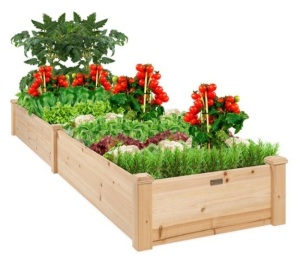 8x2ft Wooden Raised Garden Bed Planter for Garden, Lawn, Yard