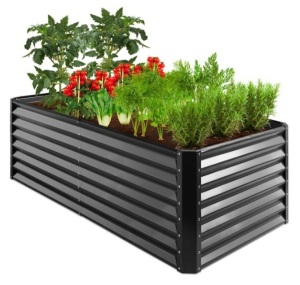 Outdoor Metal Raised Garden Bed for Vegetables, Flowers, Herbs - 6x3x2ft, Gray