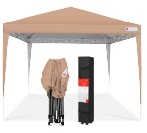 Outdoor Portable Pop Up Canopy Tent w/ Carrying Case, 10x10ft, Tan