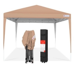 Outdoor Portable Pop Up Canopy Tent w/ Carrying Case, 10x10ft, Tan