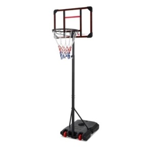 Kids Height-Adjustable Basketball Hoop, Portable Backboard System w/ Wheels, Clear