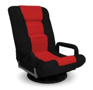 Gaming Floor Chair w/ 360-Degree Swivel, Armrest, Adjustable Backrest, Black/Red