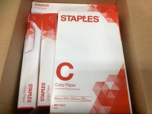 Lot of (8) Reams Staples Legal Copy Paper, E-Comm Return