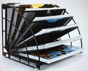 PAG, Fan-Shaped Desk File Organizer, Black, Like New, Retail - $29.99