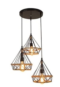 Industrial Pendant Lighting, Adjustable 3-Light Frame Hanging Ceiling Light, Appears New, Retail $119.99