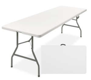 8ft Portable Folding Plastic Dining Table w/ Handle, Lock