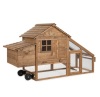 Mobile Wood Chicken Coop Tractor w/ Wheels, 2 Doors, Nest Box - 70in, Appears New, Retail $259.99