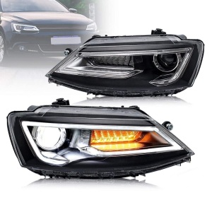 VLAND LED Headlights For Volkswagen Jetta MK6 2011-2018 with Sequential Dual Beam/Demon Eye 