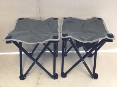 Triple Tree, Set of 2 Gray Folding Stools, Appear New