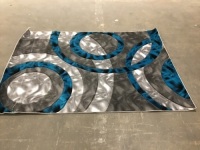 Platinum Glory 5' x 7' Rug, Turquoise/Grey - Appears New&nbsp;