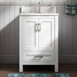 DAMAGED 24-in White Single Sink Bathroom Vanity 