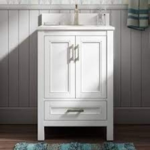DAMAGED 24-in White Single Sink Bathroom Vanity