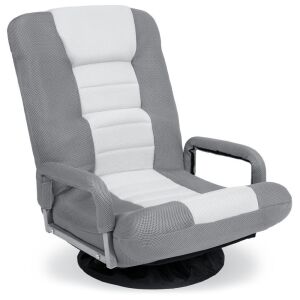 Gaming Floor Chair with 360-Degree Swivel, Armrest, Adjustable Backrest