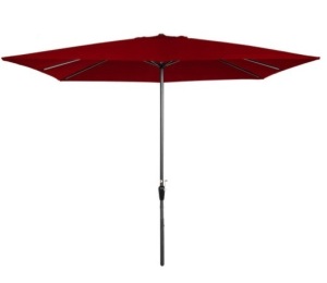 Rectangular Patio Umbrella w/ Easy Crank, UV-Resistant Fabric - 8x11ft, Red