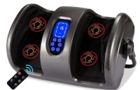 Reflexology Shiatsu Foot Massager w/ High-Intensity Rollers, Remote Control, Gray