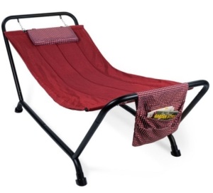 Outdoor Patio Hammock for Backyard, Garden w/ Stand, Pillow, Storage Pockets, Red