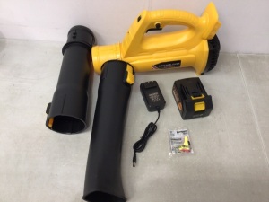 Cordless Leaf Blower With Charging Cord and One Battery, Appears New
