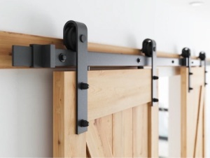 Smart Standard Double Barn Door Hardware Kit, Mary Vary From Stock Photo, Appears New