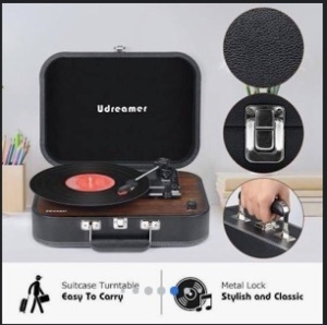 Udreamer Suitcase Turntable, With Power Cord, Appears New, Powers Up