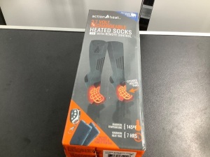 Action Heat 3.7 Volt Rechargeable Heated Socks, Untested, Ecommerce Return