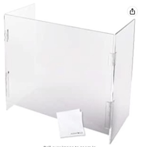 Clear Plexiglass Acrylic Protective Sneeze Guard, Appears New, Retail $49.95