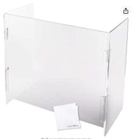 Clear Plexiglass Acrylic Protective Sneeze Guard, Appears New, Retail $49.95