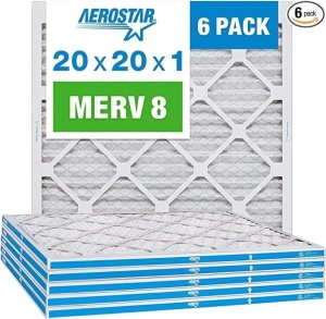 Aerostar, 20x20x1, Merv 8, 6 Pack, Air Filters Like New, Retail - $39.86