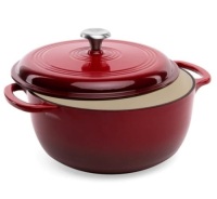 6qt Non-Stick Enamel Cast-Iron Dutch Oven Kitchen Cookware w/ Side Handles, Appears New
