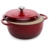 6qt Non-Stick Enamel Cast-Iron Dutch Oven Kitchen Cookware w/ Side Handles, Appears New