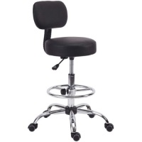 KLASIKA Drafting Rolling Stool Chair with Back Support and Adjustable Foot Ring&nbsp;