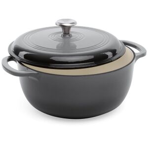 6qt Non-Stick Enamel Cast-Iron Dutch Oven Kitchen Cookware w/ Side Handles