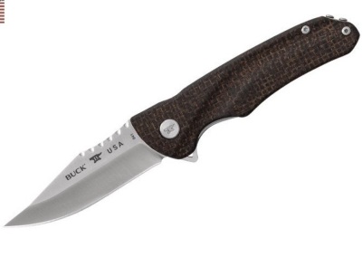 Buck 841 Spring Pro, Burlap Micarta, Folding Pocket Knife, 