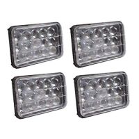 4x6 LED Square Headlights for Freightliner FLD120 (1988-2008) FLD112 (1991-2004) High Low Beam Sealed H4 Socket Upgrade 5D Lens Replace H4651 H4652 H4656, 4PCS