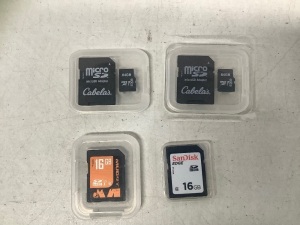 Lot of (4) SD cards, E-Comm Return