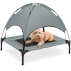 Elevated Cooling Dog Bed, Outdoor Pet Cot w/ Canopy, Carry Bag - 30in