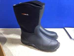 Hisea Men's Mid-Calf Neoprene Rubber Insulated Boots, Size 45