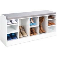 Shoe Storage Rack Bench w/ Padded Seat, 10 Cubbies - 46in&nbsp;