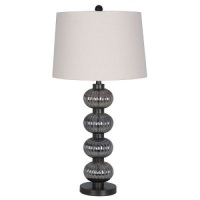 Threshold Glass Table Lamp in Dark Smoke Finish. Appears New