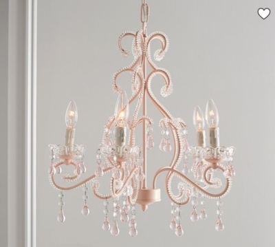 Pottery Barn, Lydia Pink Chandelier, Like New, Retail - $199