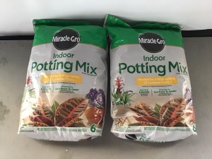 Miracle-Gro, Indoor Potting Mix, 6 Quarts, LOT of 2, New, Retail - $12.99