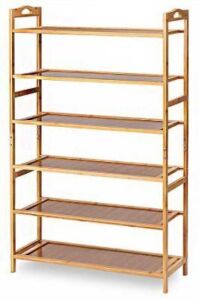 TOOCA Bamboo Shoe Rack, 6-Tier, 27x10x43in