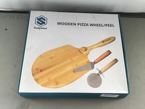 Snapstox, Wooden Pizza Wheel/Peel Kit, New, Retail - $33.95