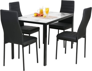 FDW 5-Piece Dining Set with 4 Upholstered Dining Chairs