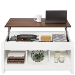 Multifunctional Lift Top Coffee Table w/ Hidden Storage, 3 Cubbies, Appears New, Retail $129.99