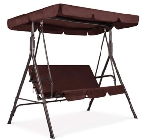 3-Person Outdoor Patio Swing Chair, Rip in Cusion, Box Damaged, Ecommerce Return