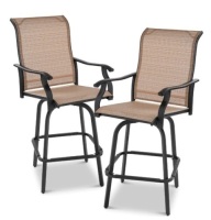 Set of 2 Swivel Barstools w/ 360 Rotation, All-Weather Mesh. Appears New, &nbsp;Retail $179.99