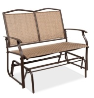 2-Person Patio Loveseat Swing Glider, Bench Rocker w/ Armrests, Appears New, Retail $119.99