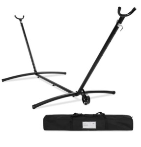 Portable Heavy-Duty Steel Hammock Stand w/ Built-In Wheel, Case - 9ft, Box Damaged, Ecommerce Return